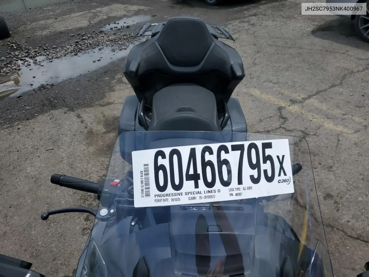 2022 Honda Gl1800 D VIN: JH2SC7953NK400967 Lot: 60466795
