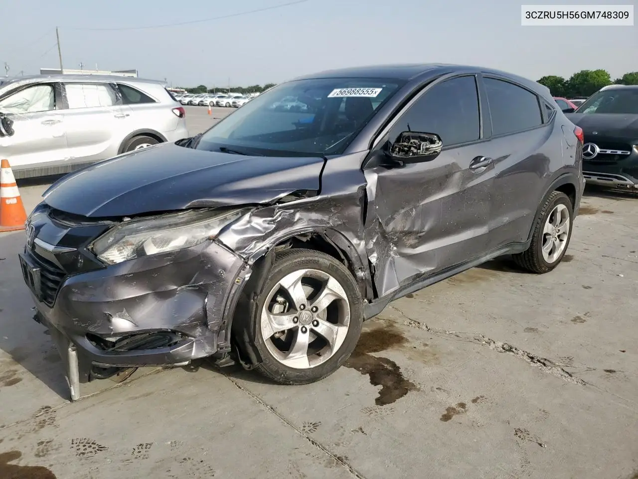 2016 Honda Hr-V Ex VIN: 3CZRU5H56GM748309 Lot: 56988555