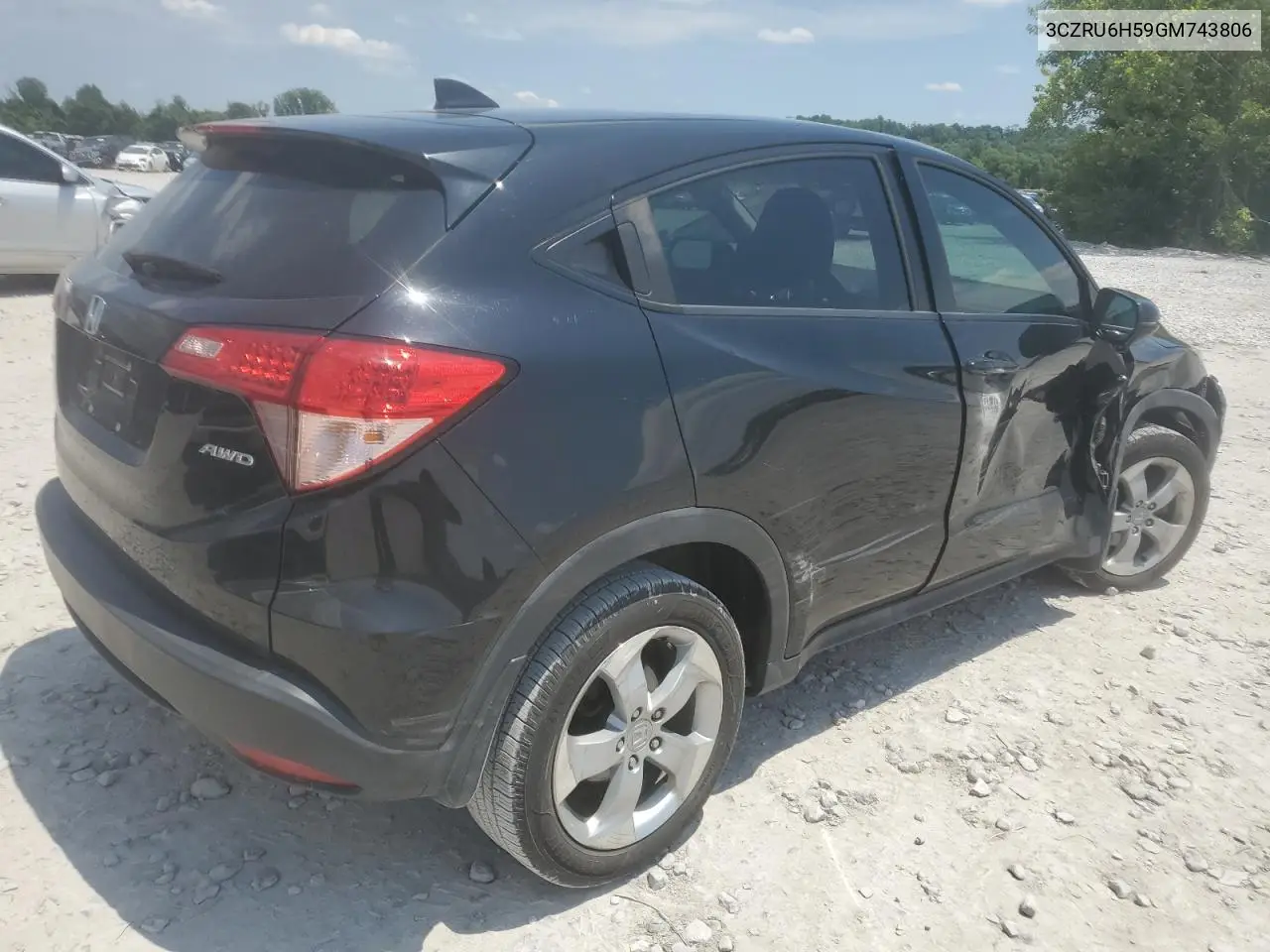 2016 Honda Hr-V Ex VIN: 3CZRU6H59GM743806 Lot: 62590955