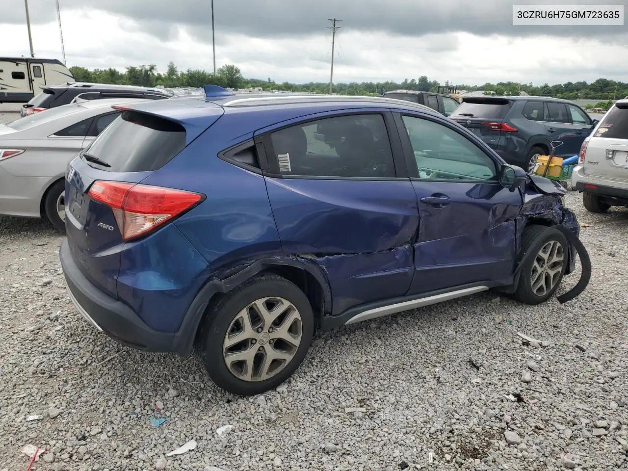 2016 Honda Hr-V Exl VIN: 3CZRU6H75GM723635 Lot: 63062385