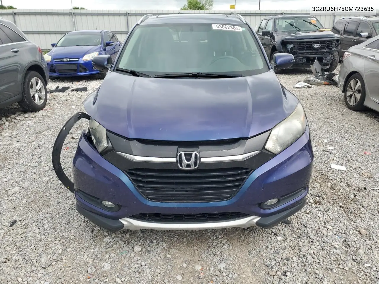 2016 Honda Hr-V Exl VIN: 3CZRU6H75GM723635 Lot: 63062385
