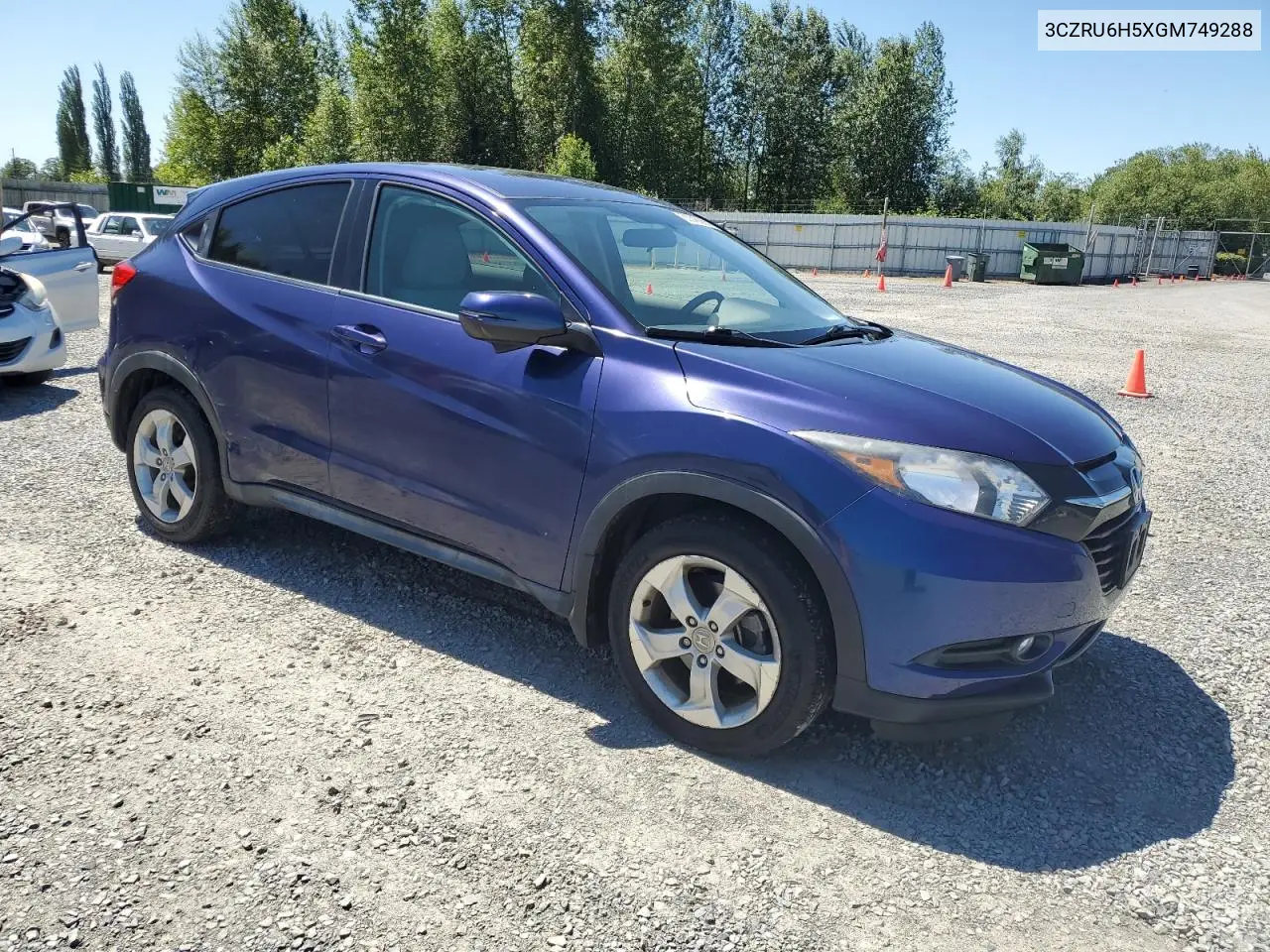 2016 Honda Hr-V Ex VIN: 3CZRU6H5XGM749288 Lot: 63345265