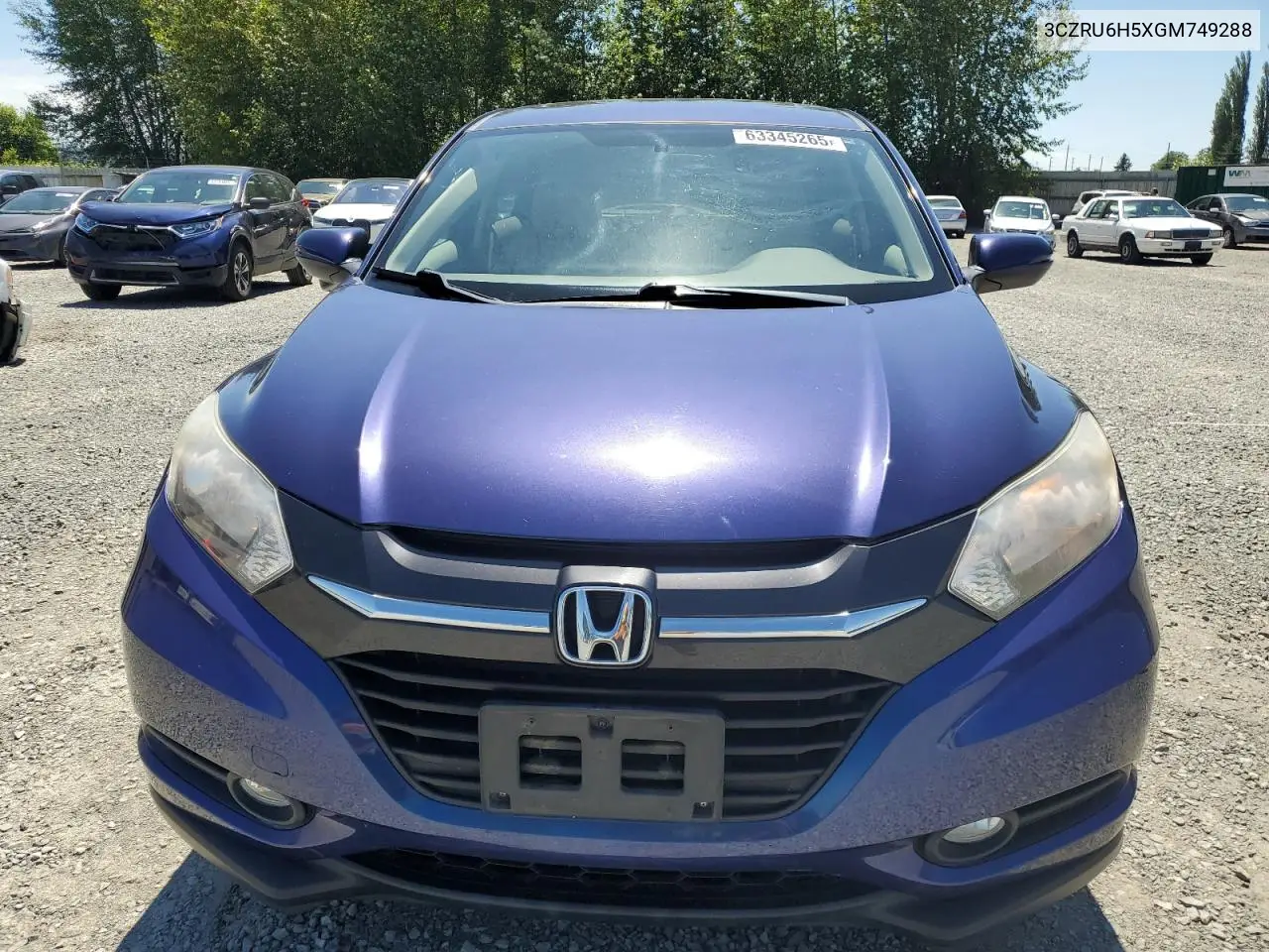 2016 Honda Hr-V Ex VIN: 3CZRU6H5XGM749288 Lot: 63345265