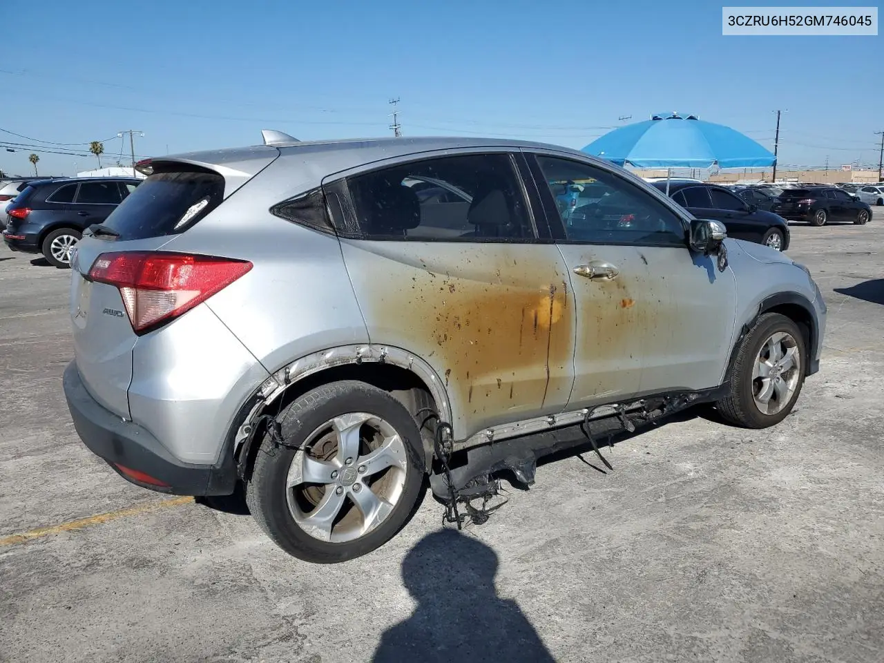 2016 Honda Hr-V Ex VIN: 3CZRU6H52GM746045 Lot: 64023565