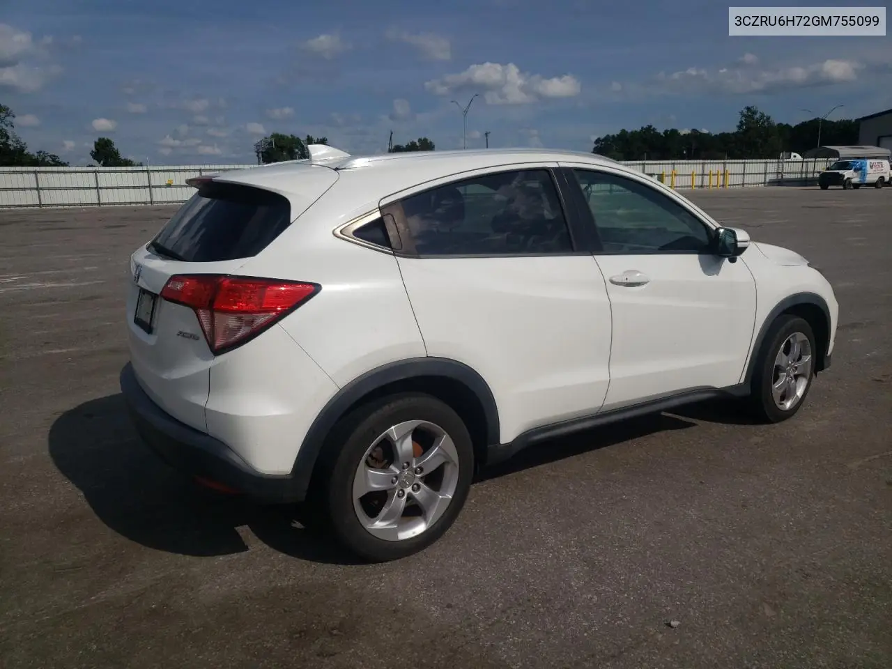 2016 Honda Hr-V Exl VIN: 3CZRU6H72GM755099 Lot: 64900355