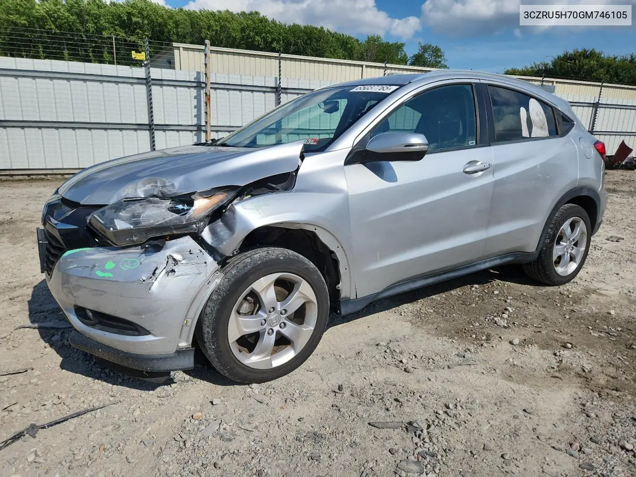 2016 Honda Hr-V Exl VIN: 3CZRU5H70GM746105 Lot: 65037765
