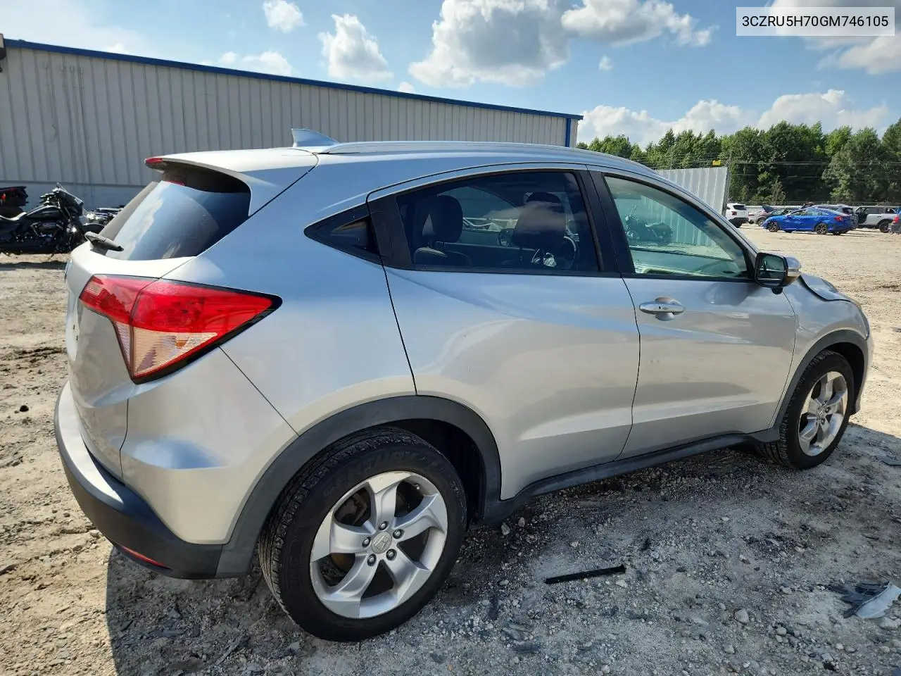 2016 Honda Hr-V Exl VIN: 3CZRU5H70GM746105 Lot: 65037765