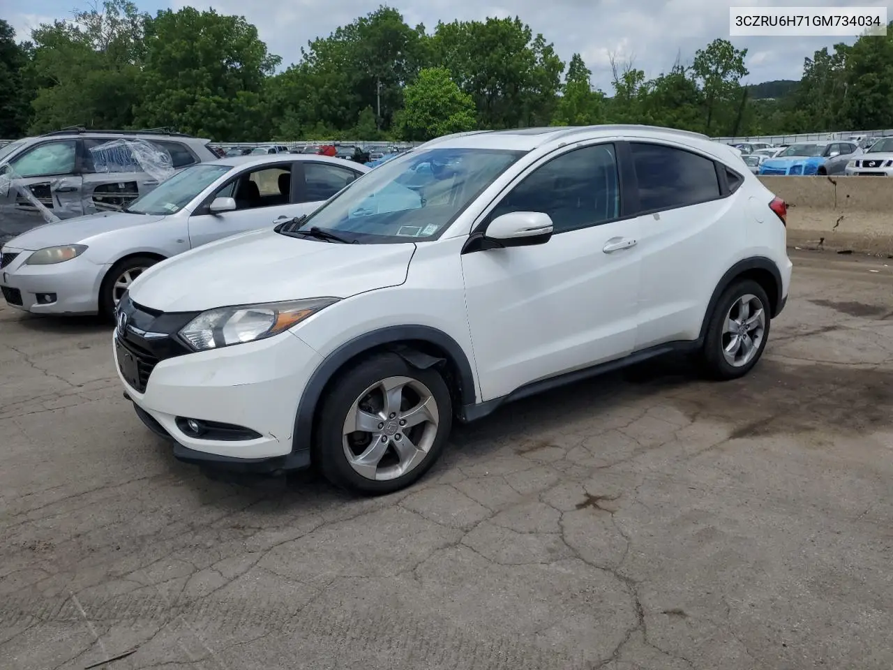2016 Honda Hr-V Exl VIN: 3CZRU6H71GM734034 Lot: 65218025