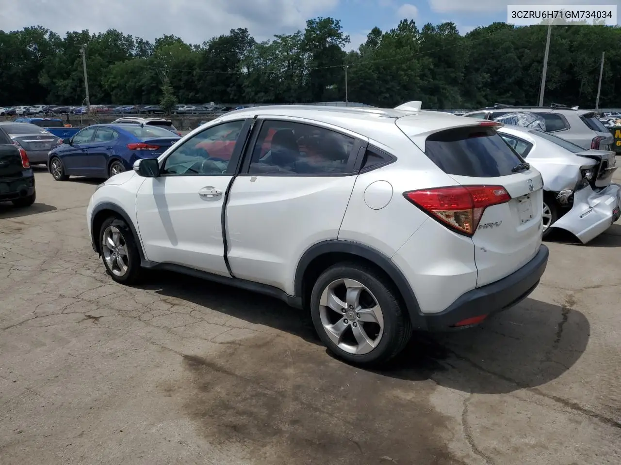 2016 Honda Hr-V Exl VIN: 3CZRU6H71GM734034 Lot: 65218025
