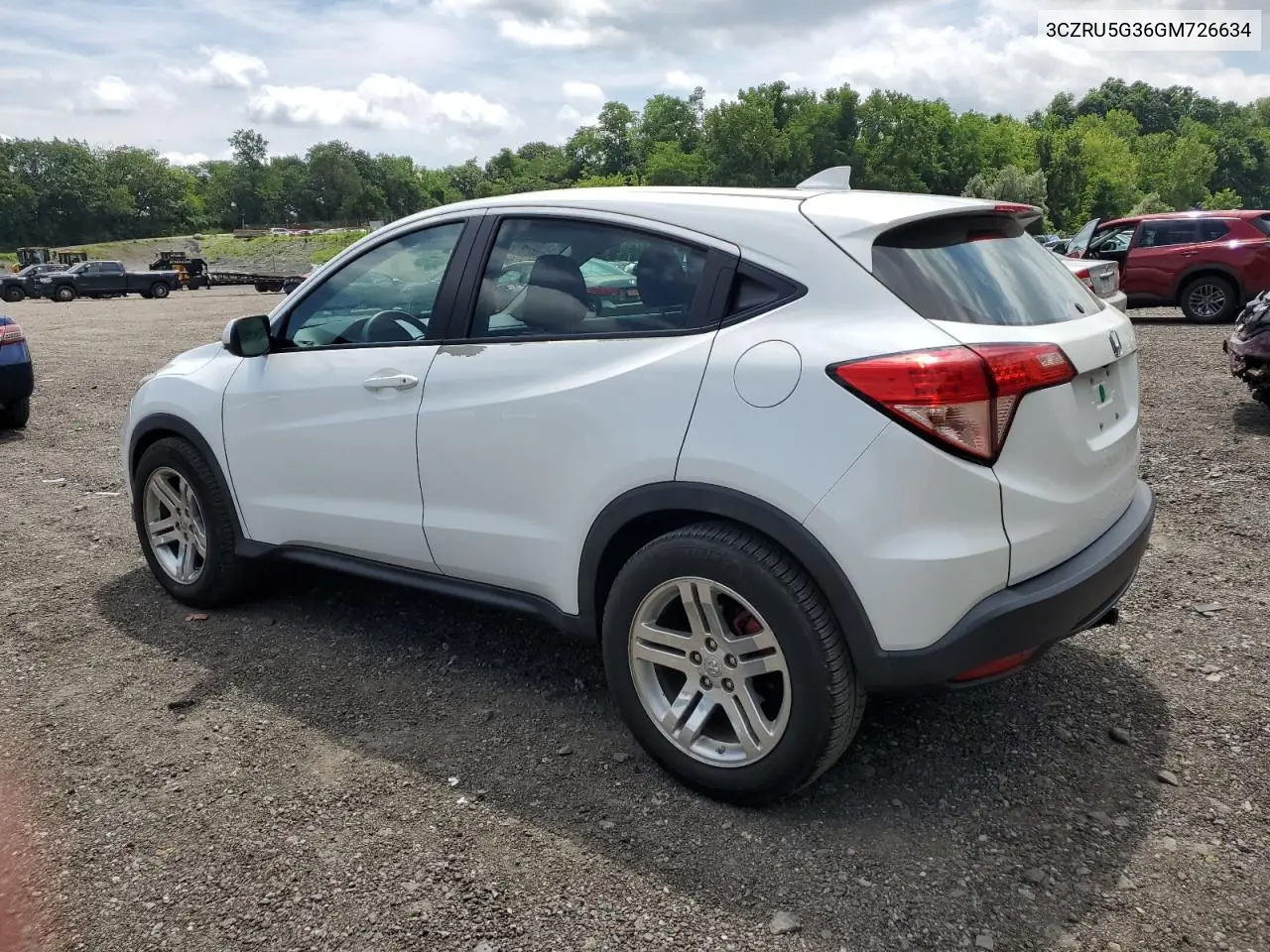 2016 Honda Hr-V Lx VIN: 3CZRU5G36GM726634 Lot: 65465875