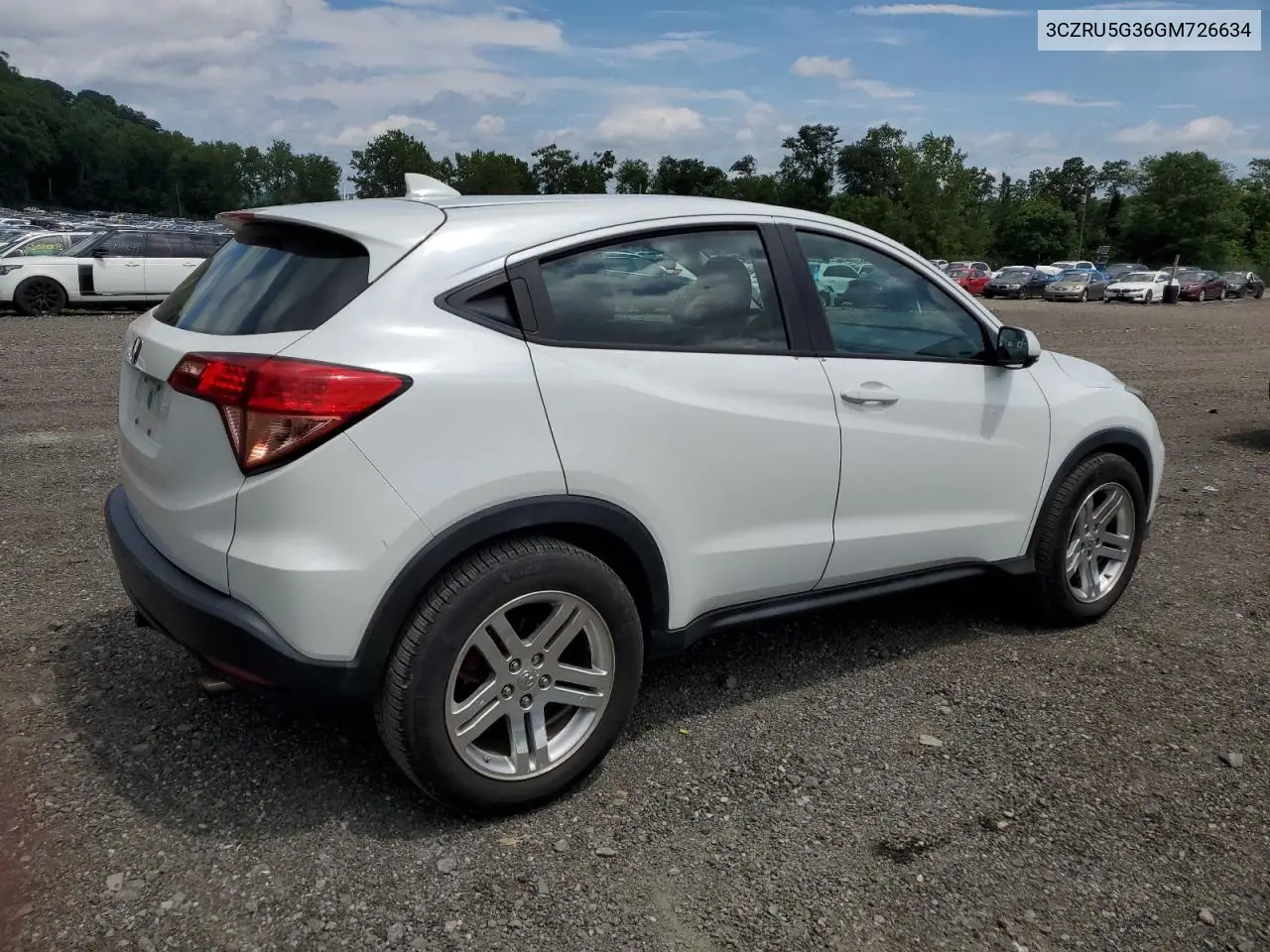 2016 Honda Hr-V Lx VIN: 3CZRU5G36GM726634 Lot: 65465875