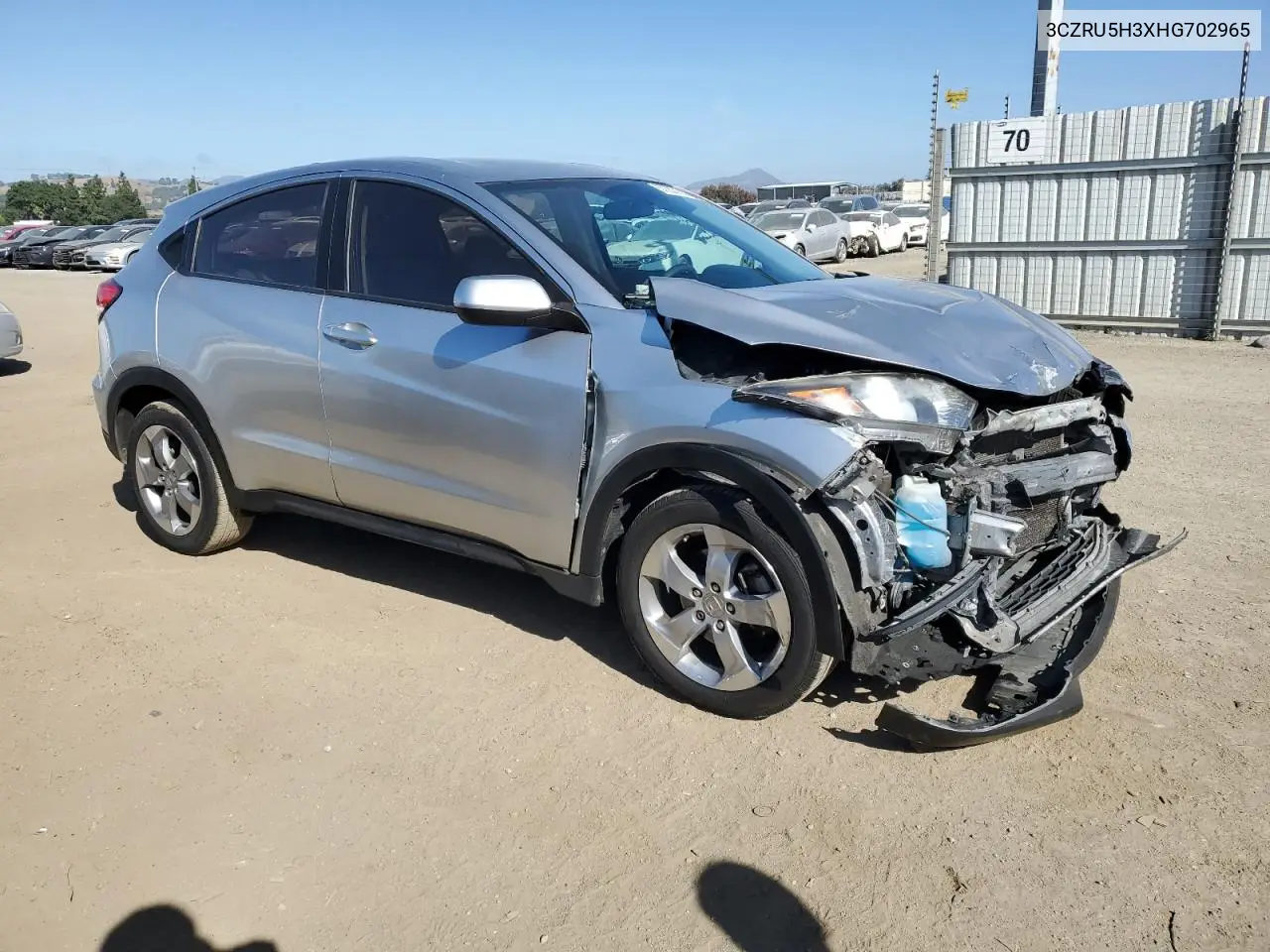 2017 Honda Hr-V Lx VIN: 3CZRU5H3XHG702965 Lot: 57352155