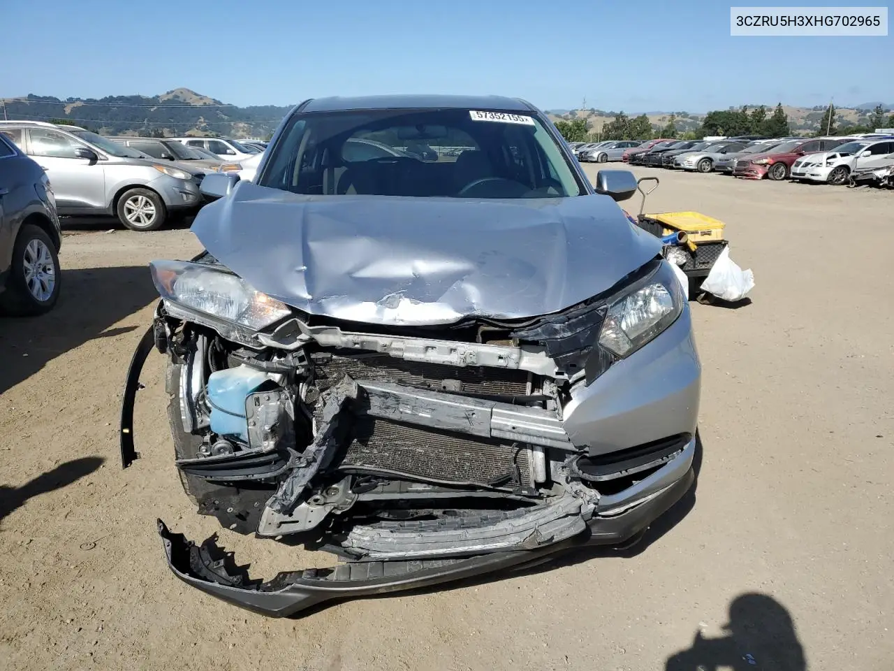 2017 Honda Hr-V Lx VIN: 3CZRU5H3XHG702965 Lot: 57352155