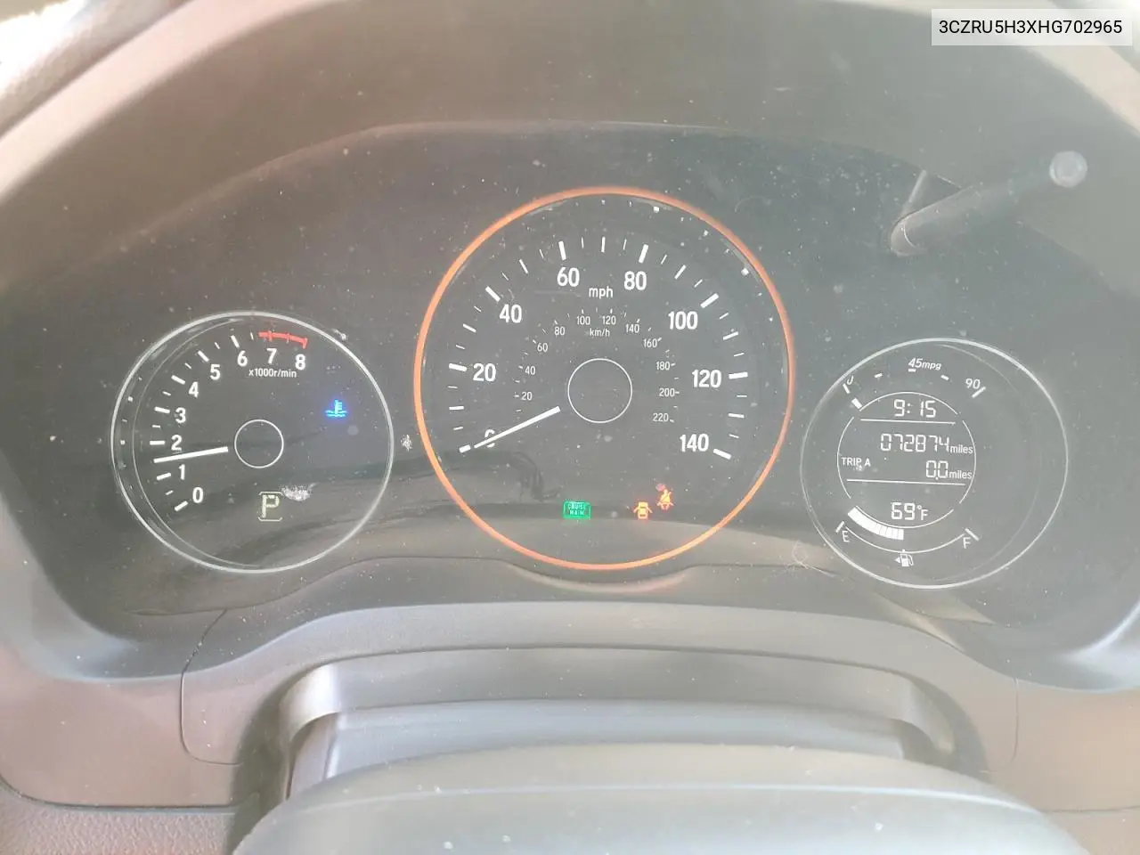 2017 Honda Hr-V Lx VIN: 3CZRU5H3XHG702965 Lot: 57352155