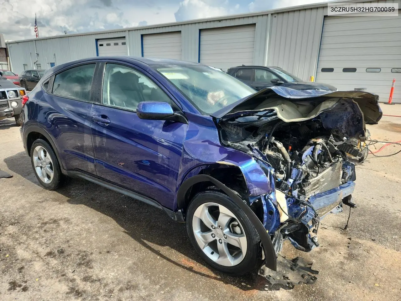 2017 Honda Hr-V Lx VIN: 3CZRU5H32HG700059 Lot: 62858095