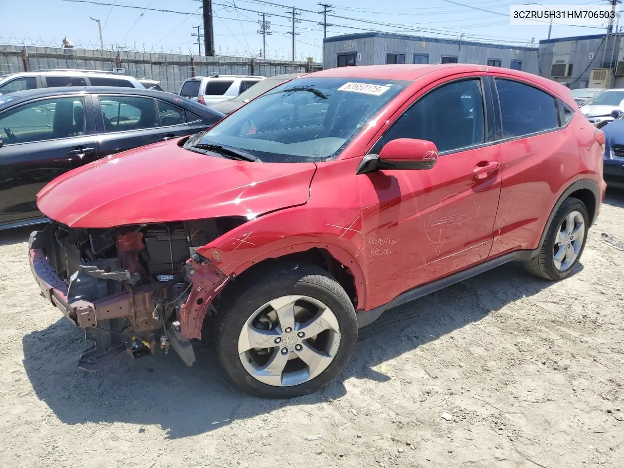 2017 Honda Hr-V Lx VIN: 3CZRU5H31HM706503 Lot: 63650175