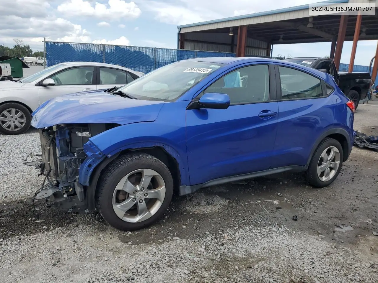 2018 Honda Hr-V Lx VIN: 3CZRU5H36JM701707 Lot: 65135415
