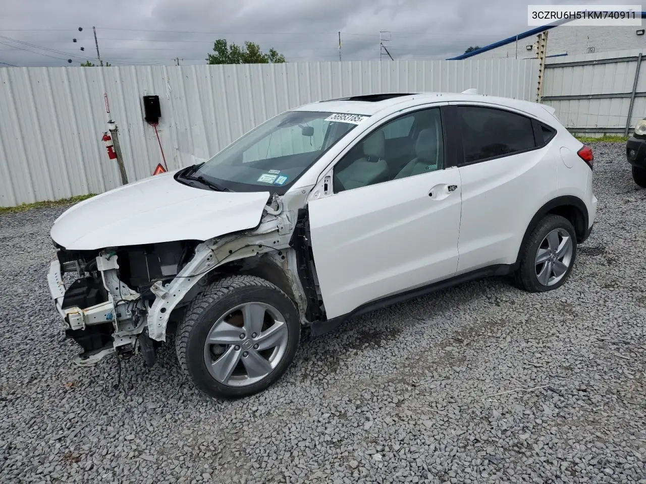 2019 Honda Hr-V Ex VIN: 3CZRU6H51KM740911 Lot: 56953185