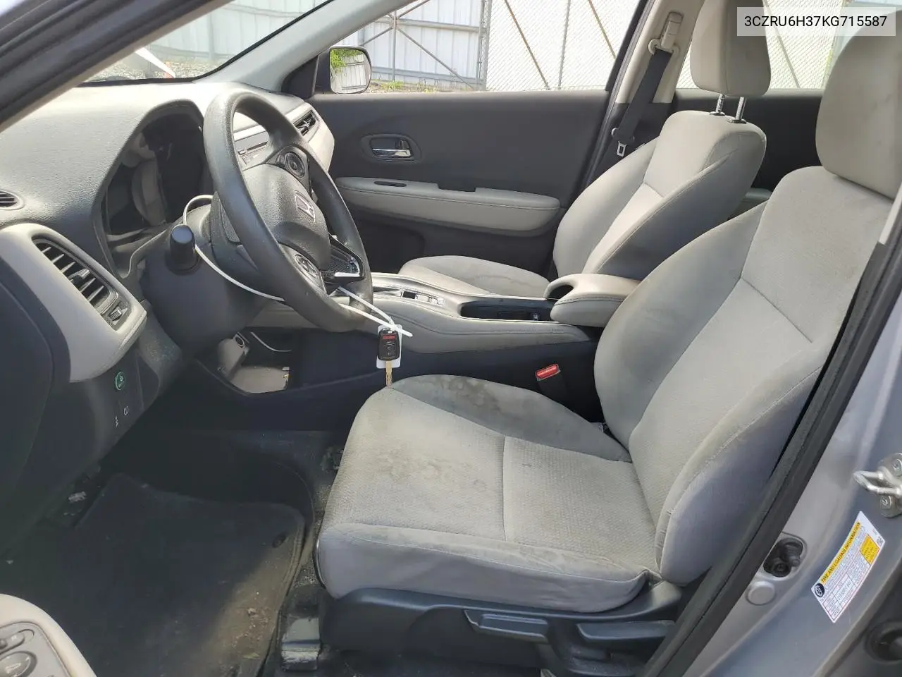2019 Honda Hr-V Lx VIN: 3CZRU6H37KG715587 Lot: 62605045