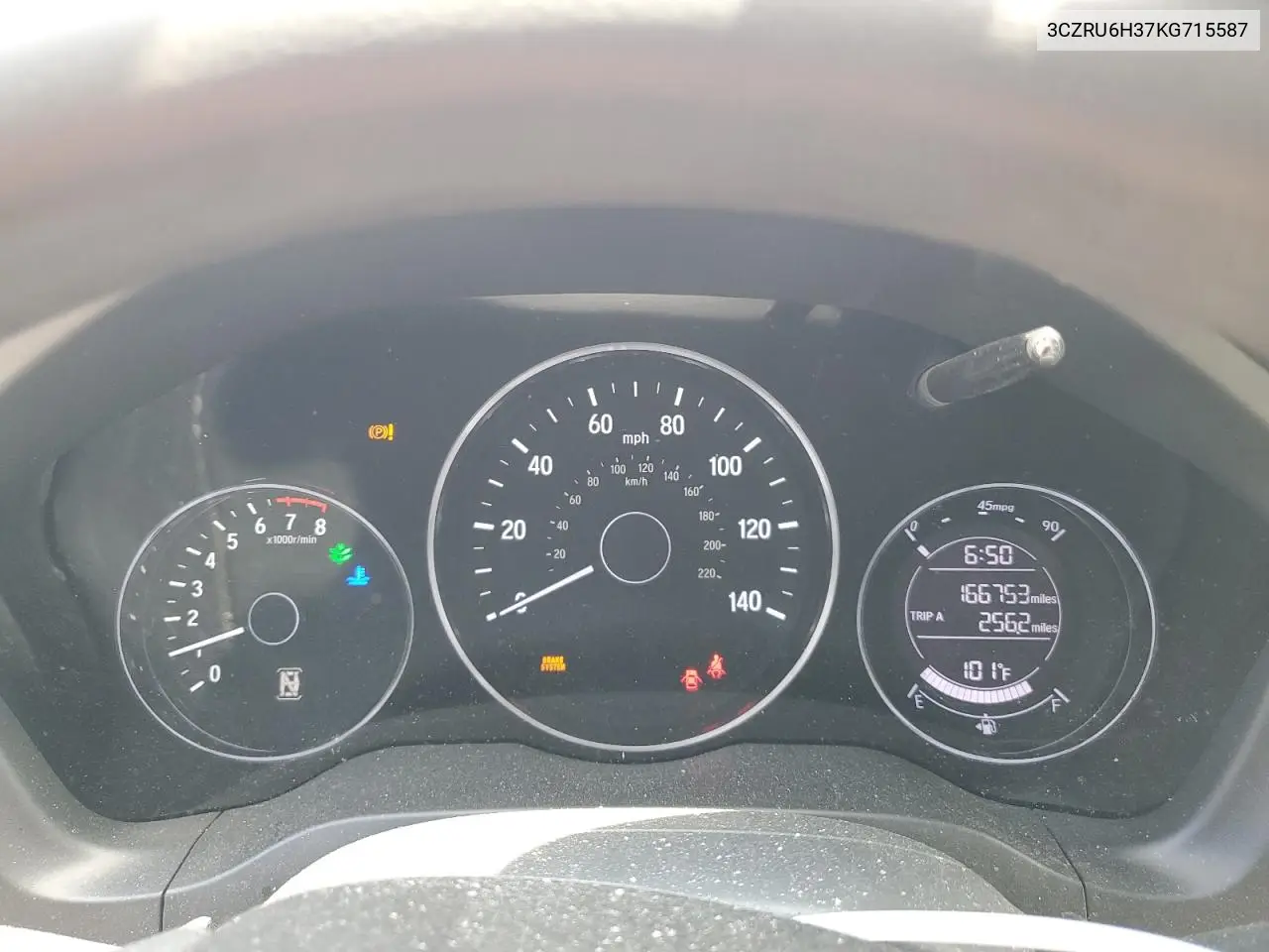 2019 Honda Hr-V Lx VIN: 3CZRU6H37KG715587 Lot: 62605045
