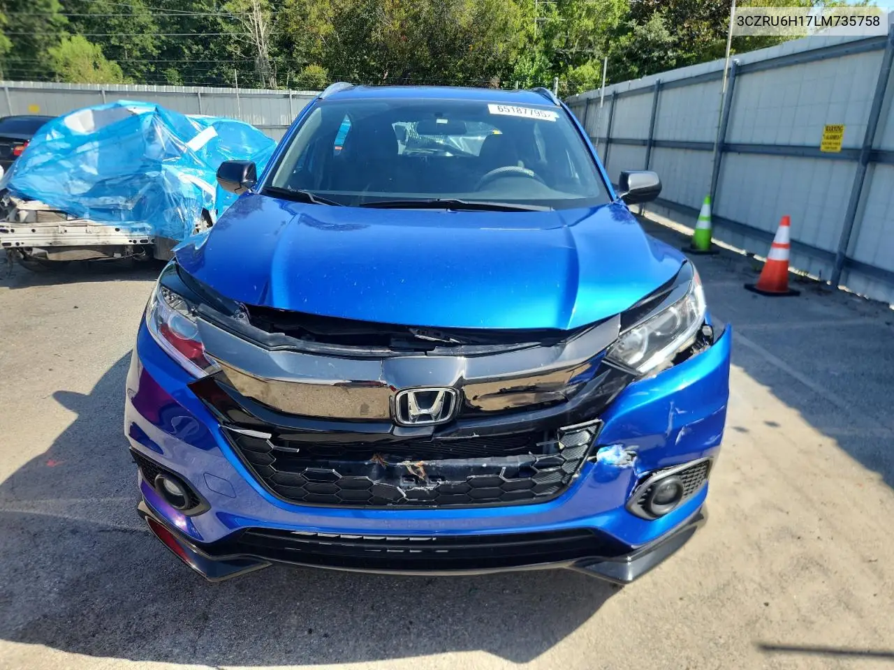 2020 Honda Hr-V Sport VIN: 3CZRU6H17LM735758 Lot: 65187795