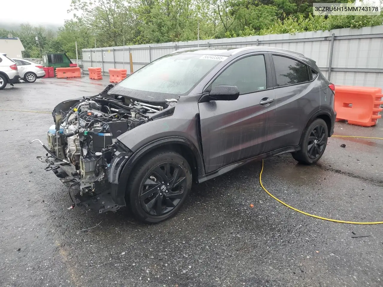 2021 Honda Hr-V Sport VIN: 3CZRU6H15MM743178 Lot: 56040385