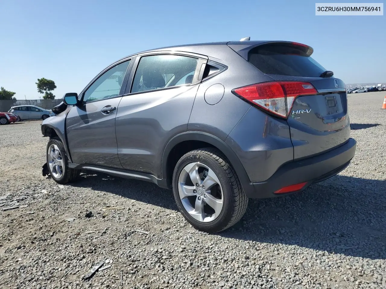 2021 Honda Hr-V Lx VIN: 3CZRU6H30MM756941 Lot: 57097785