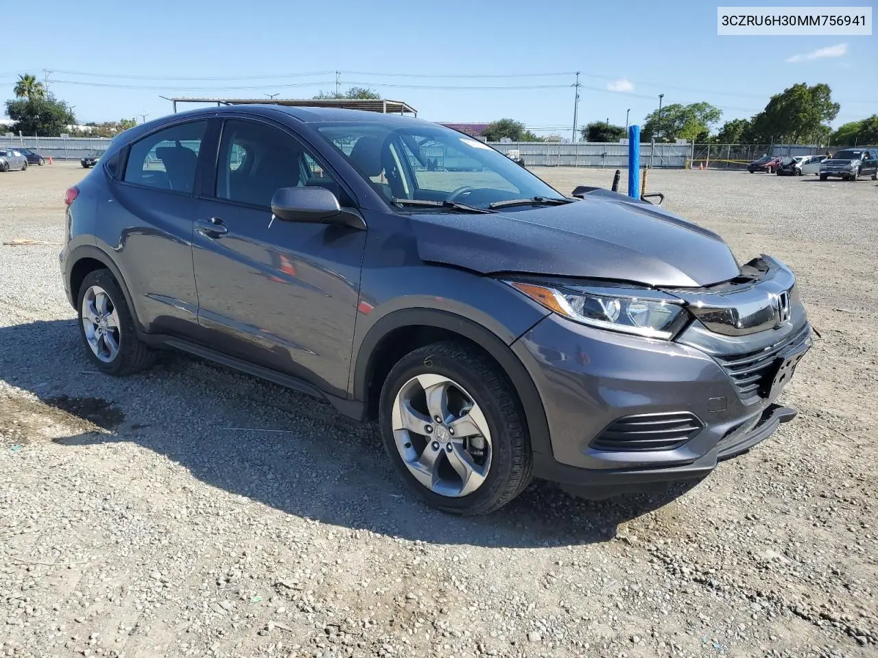 2021 Honda Hr-V Lx VIN: 3CZRU6H30MM756941 Lot: 57097785