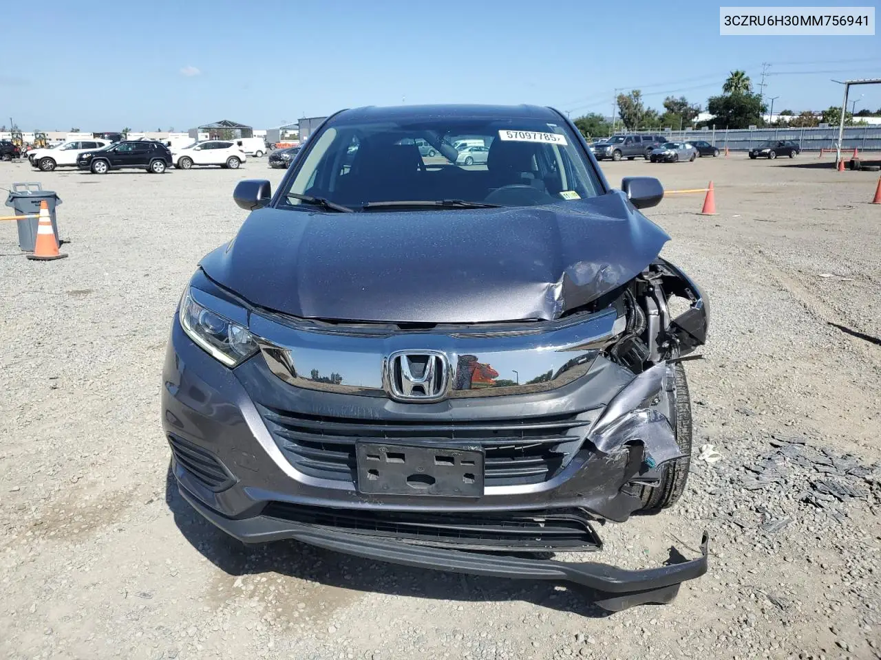 2021 Honda Hr-V Lx VIN: 3CZRU6H30MM756941 Lot: 57097785