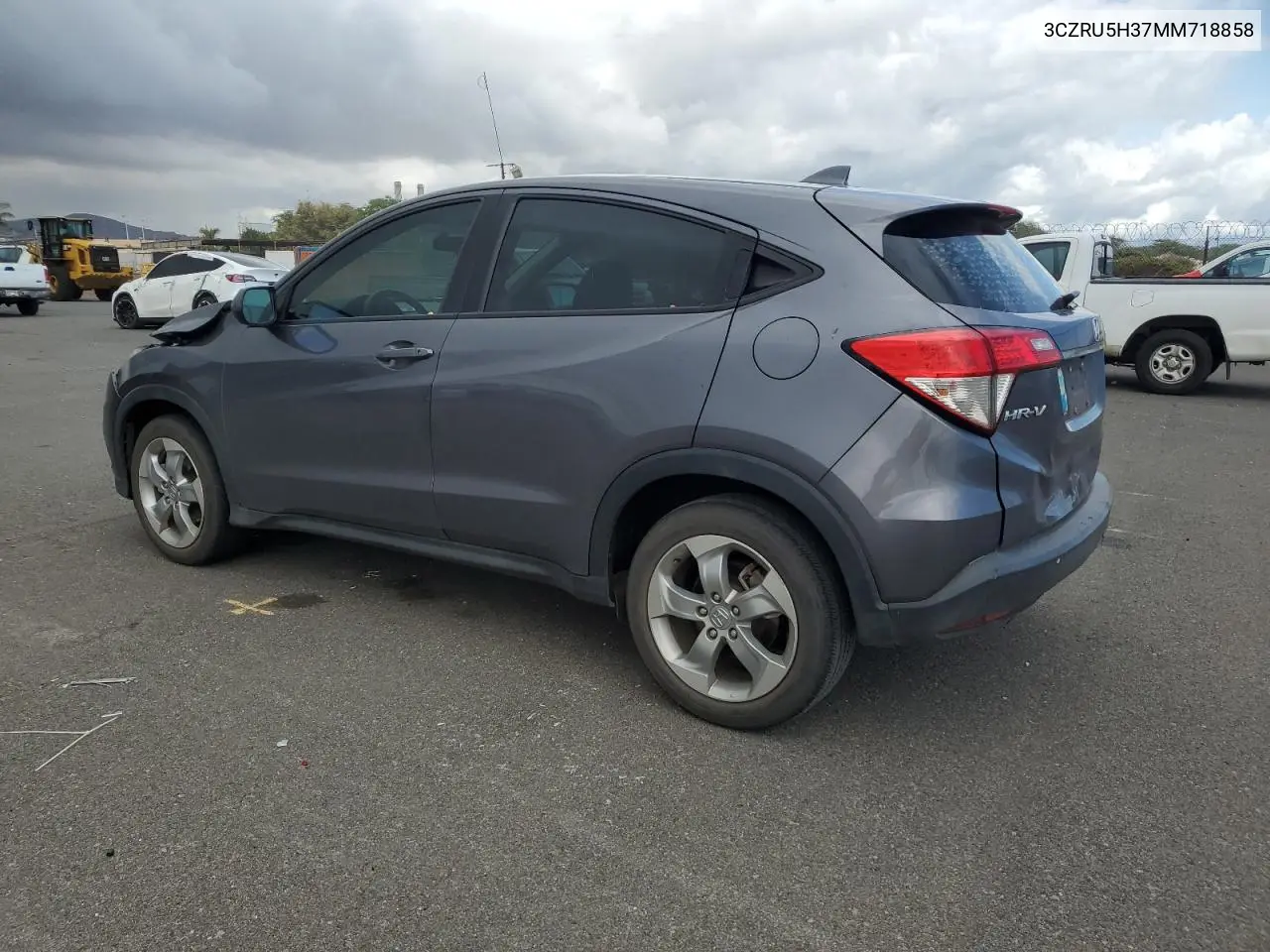 2021 Honda Hr-V Lx VIN: 3CZRU5H37MM718858 Lot: 61998645