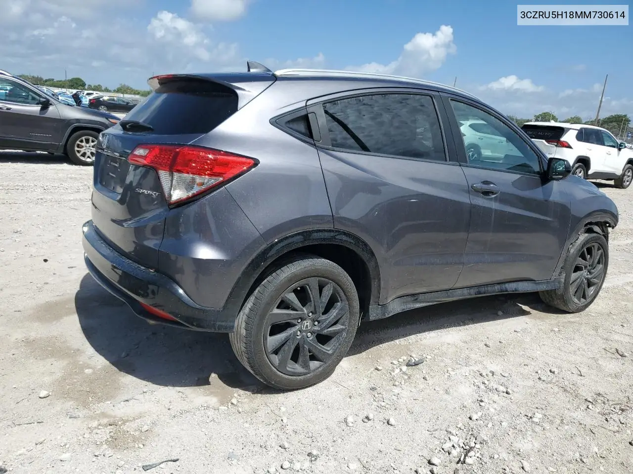 2021 Honda Hr-V Sport VIN: 3CZRU5H18MM730614 Lot: 63072515