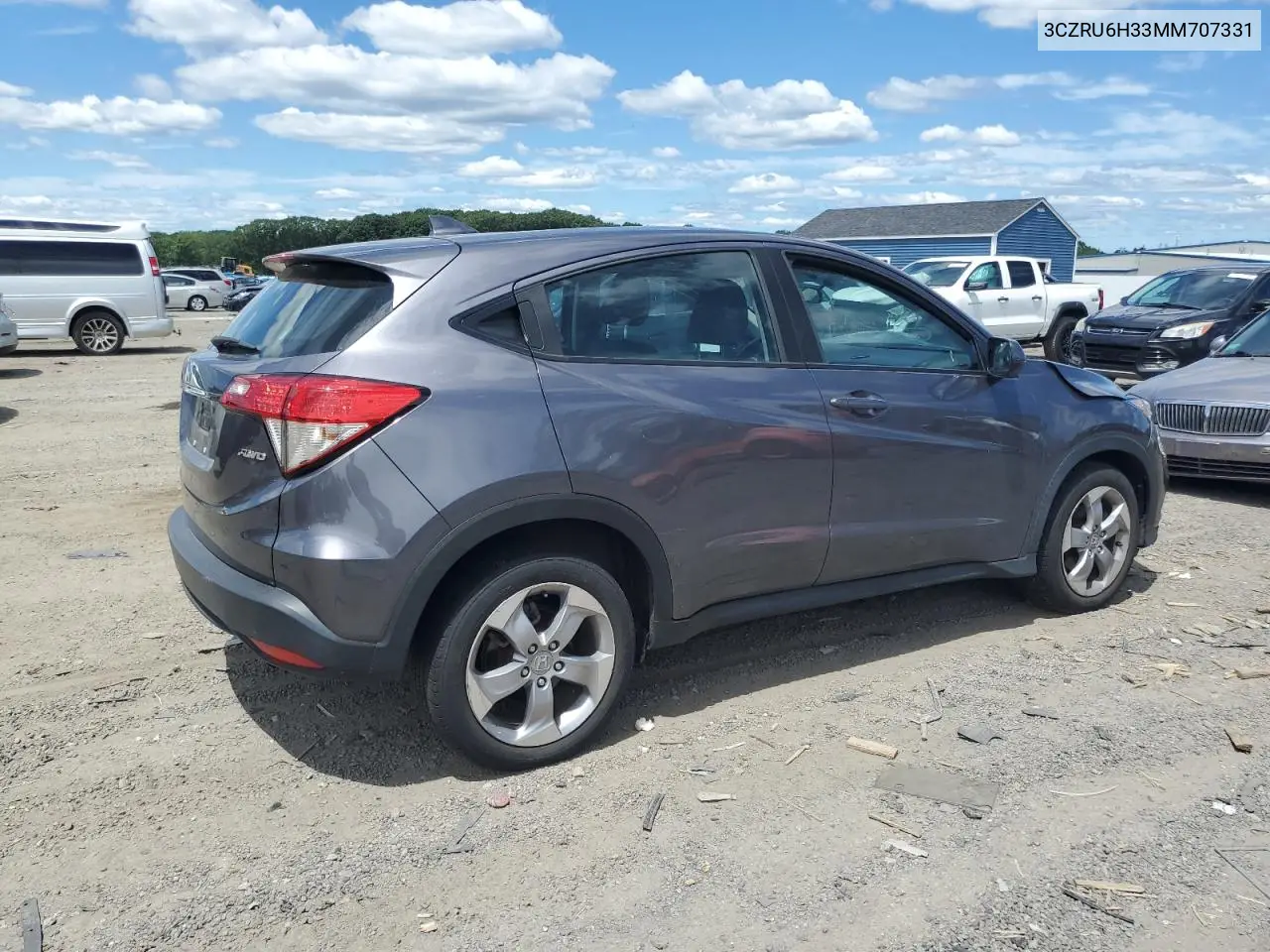 2021 Honda Hr-V Lx VIN: 3CZRU6H33MM707331 Lot: 65422745