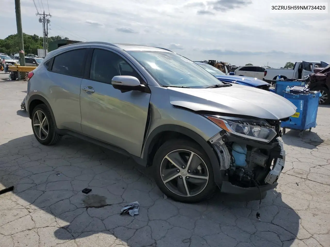 2022 Honda Hr-V Ex VIN: 3CZRU5H59NM734420 Lot: 56995495