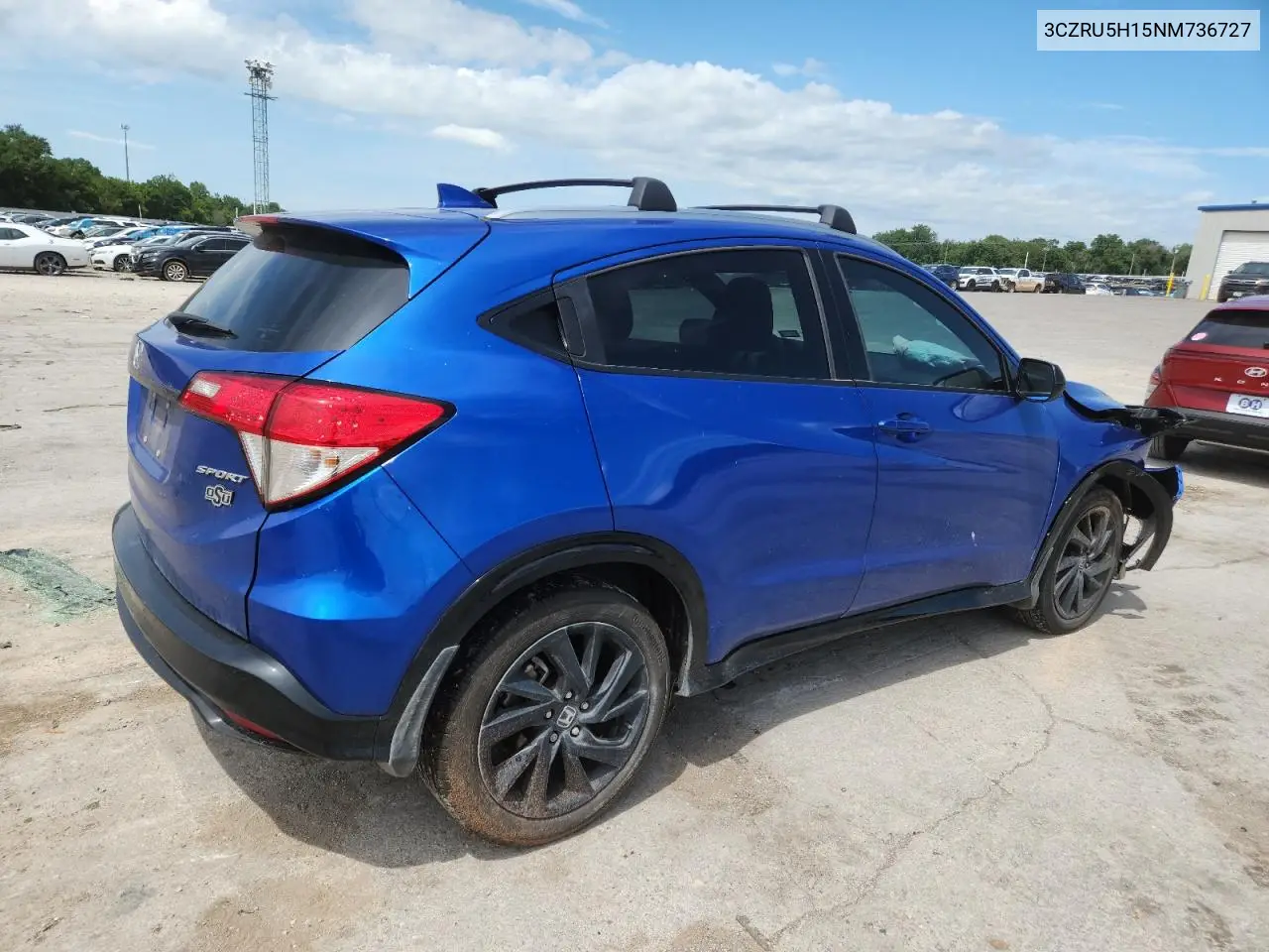 2022 Honda Hr-V Sport VIN: 3CZRU5H15NM736727 Lot: 62713435