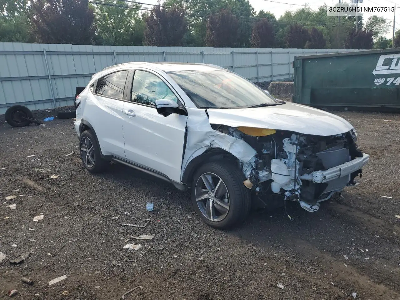 2022 Honda Hr-V Ex VIN: 3CZRU6H51NM767515 Lot: 64240195