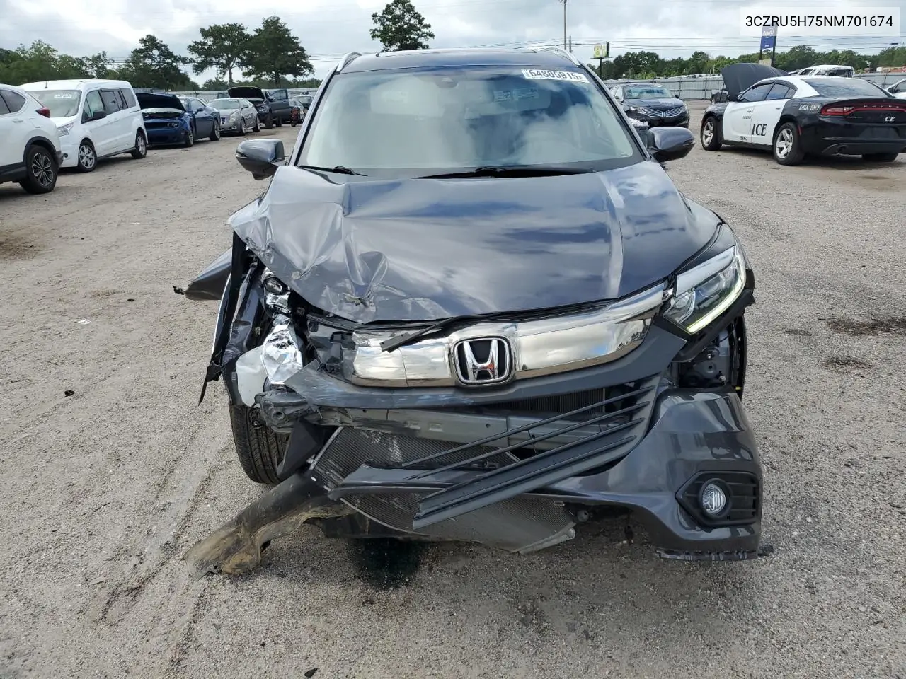 2022 Honda Hr-V Exl VIN: 3CZRU5H75NM701674 Lot: 64885915