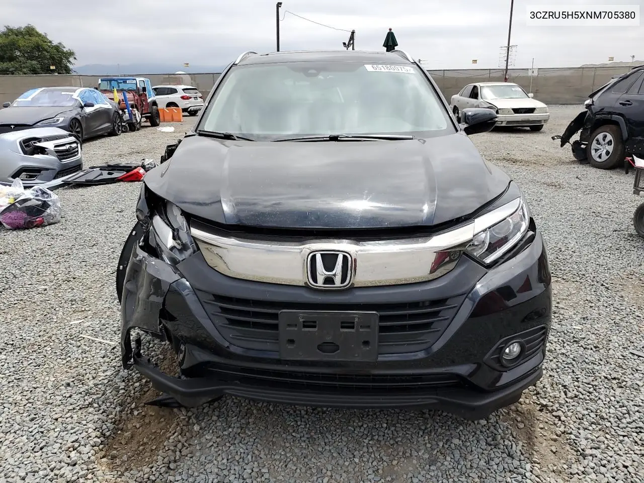 2022 Honda Hr-V Ex VIN: 3CZRU5H5XNM705380 Lot: 65180075