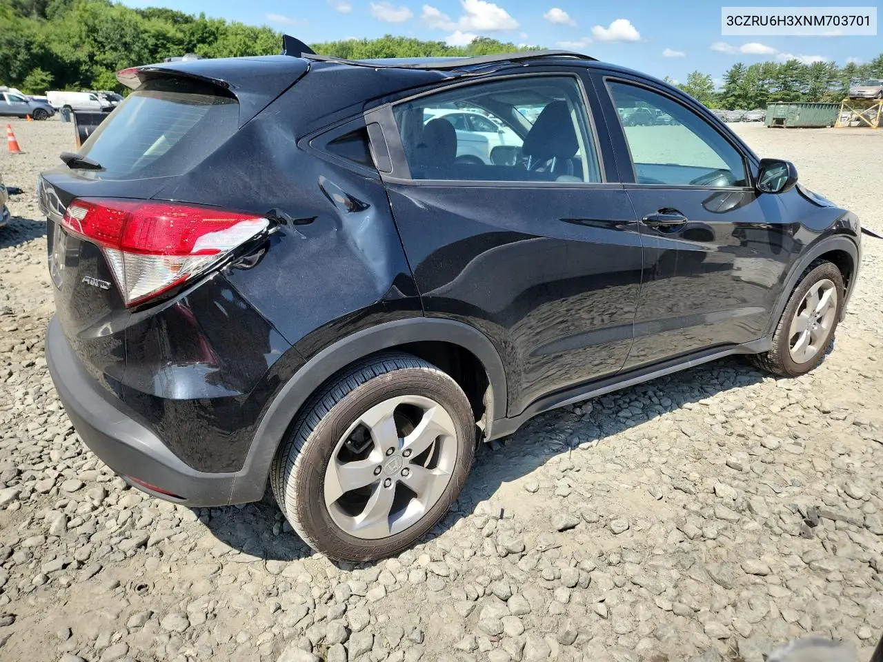 2022 Honda Hr-V Lx VIN: 3CZRU6H3XNM703701 Lot: 65533605