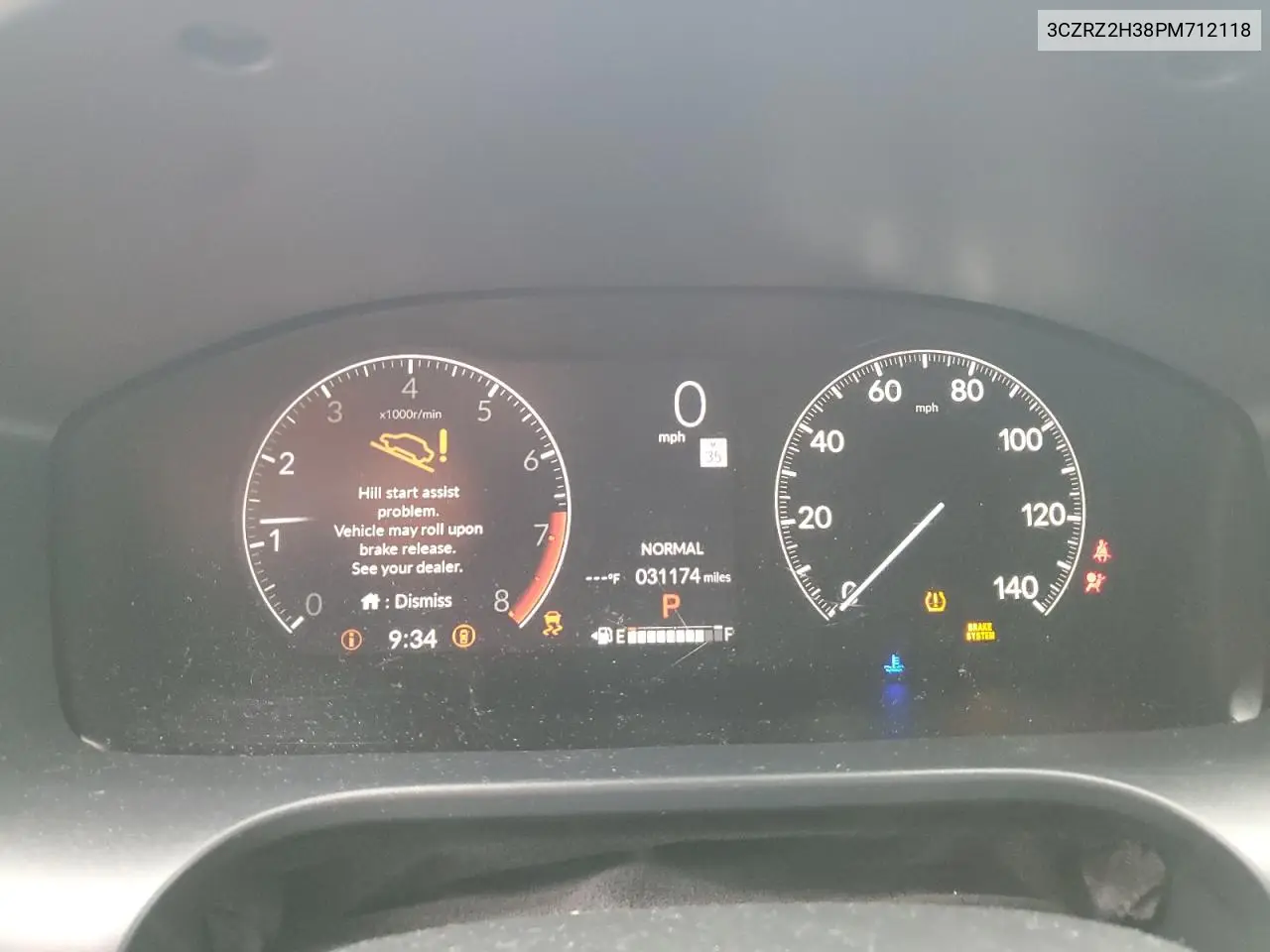 2023 Honda Hr-V Lx VIN: 3CZRZ2H38PM712118 Lot: 57176425