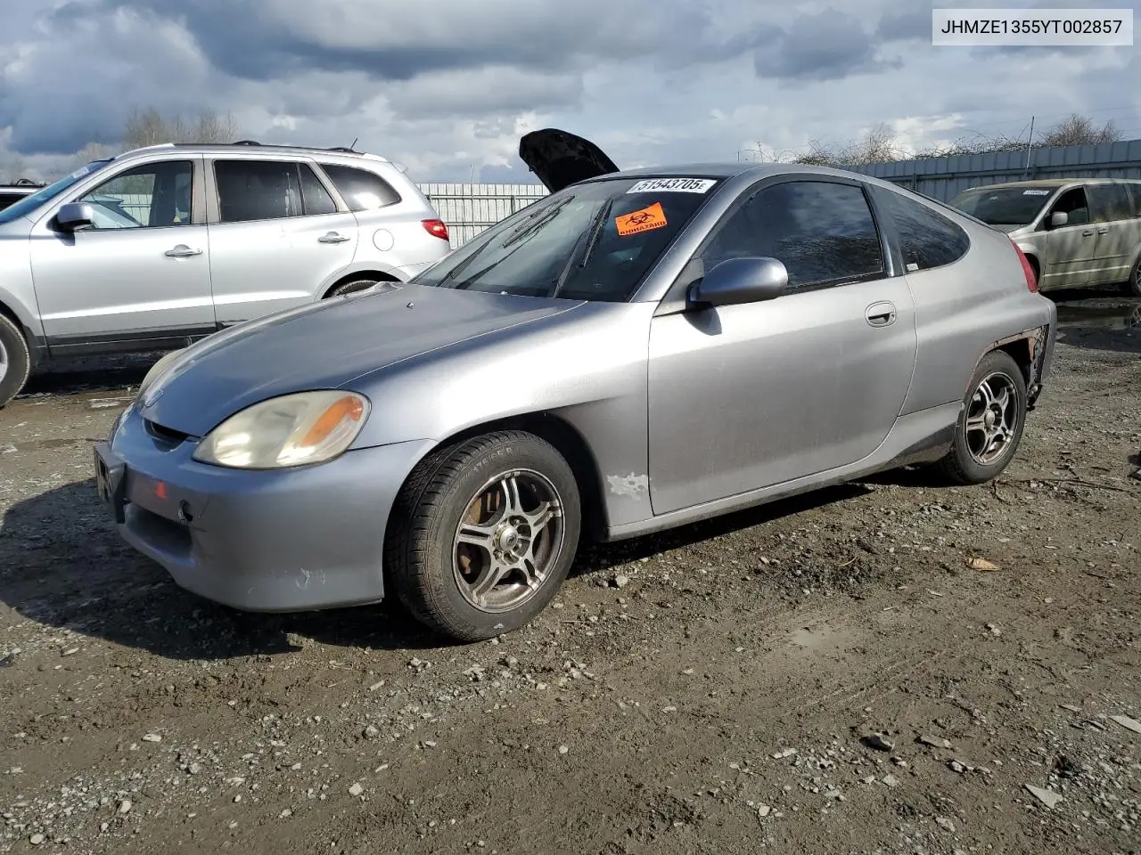 2000 Honda Insight VIN: JHMZE1355YT002857 Lot: 51543705