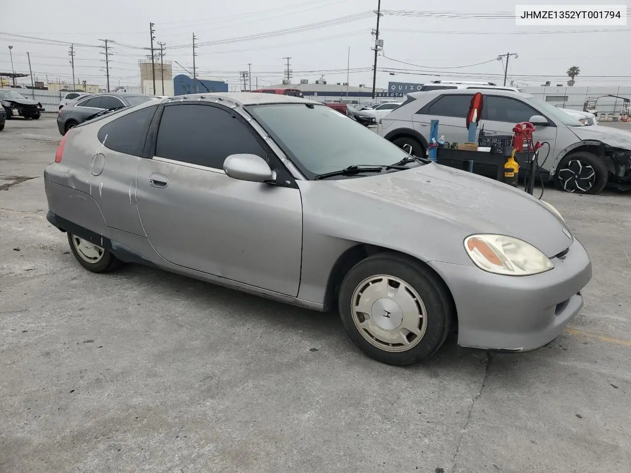 2000 Honda Insight VIN: JHMZE1352YT001794 Lot: 89022435