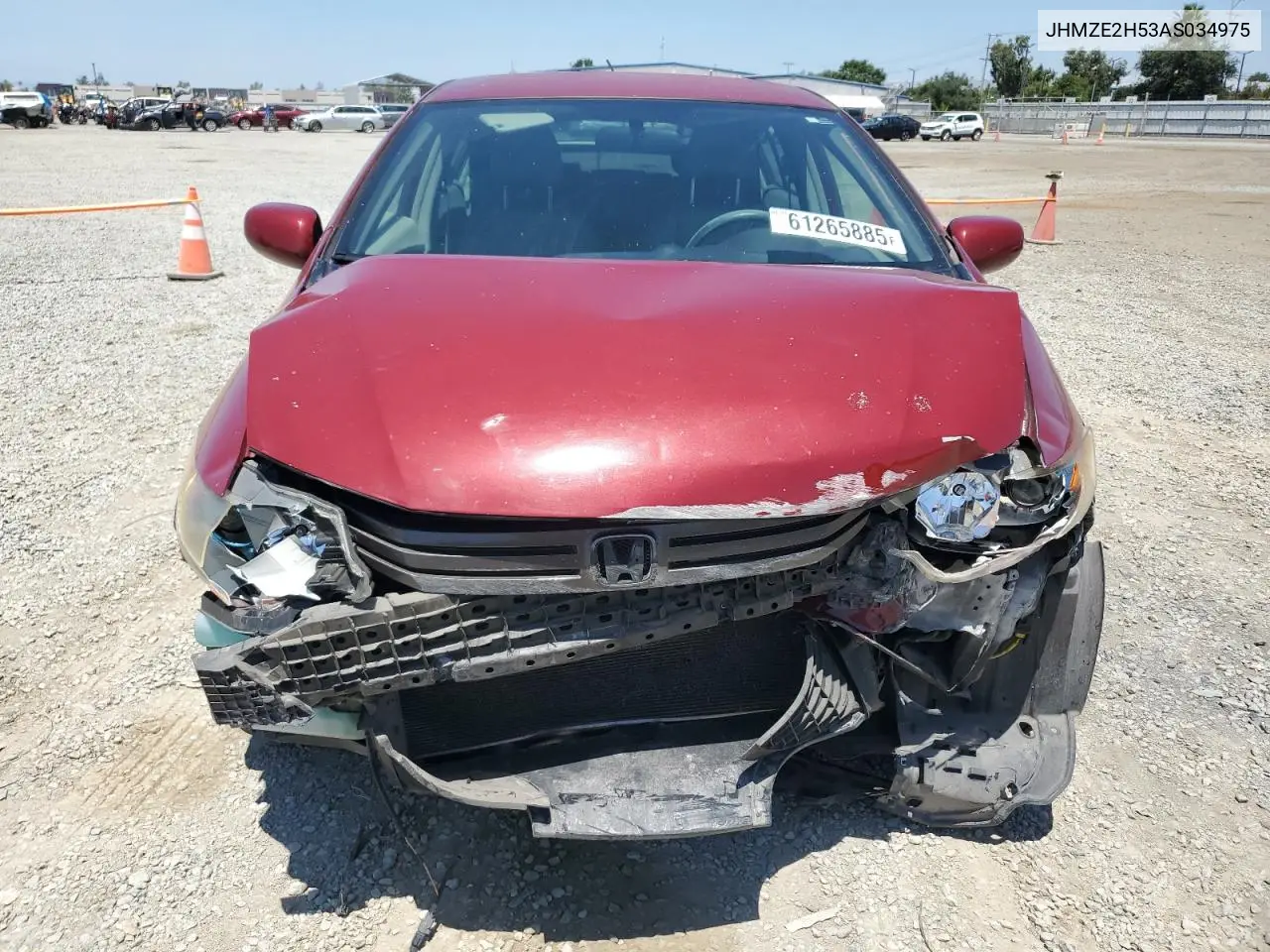 2010 Honda Insight Lx VIN: JHMZE2H53AS034975 Lot: 61265885