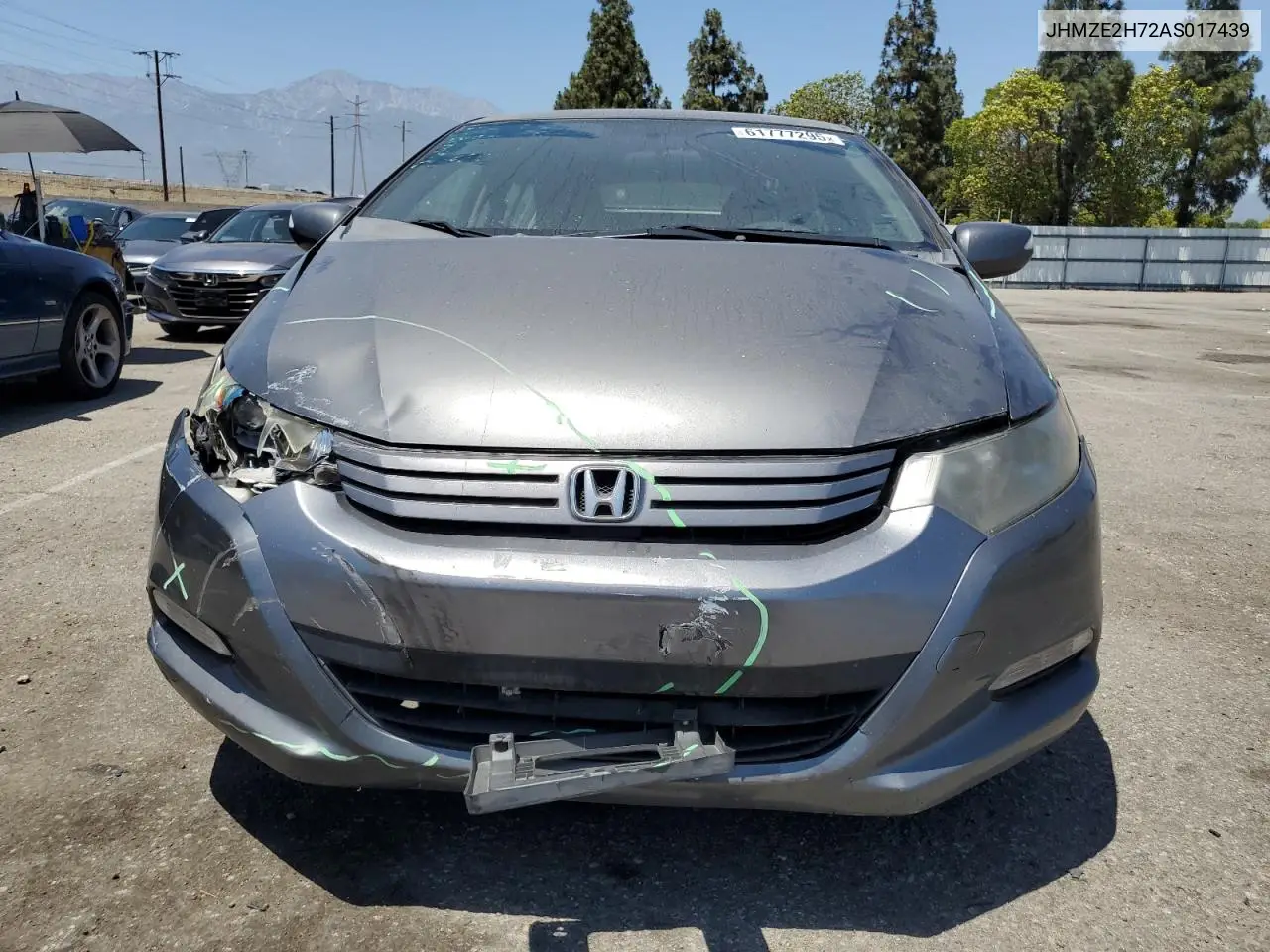2010 Honda Insight Ex VIN: JHMZE2H72AS017439 Lot: 61777295