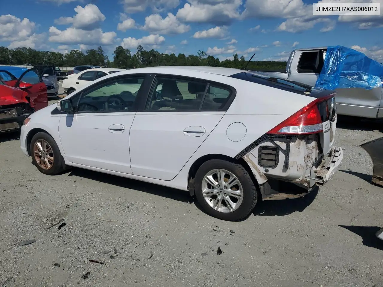 2010 Honda Insight Ex VIN: JHMZE2H7XAS006012 Lot: 62712985