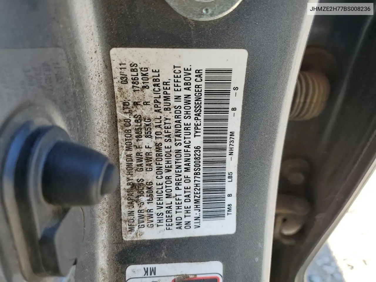 2011 Honda Insight Ex VIN: JHMZE2H77BS008236 Lot: 55772545