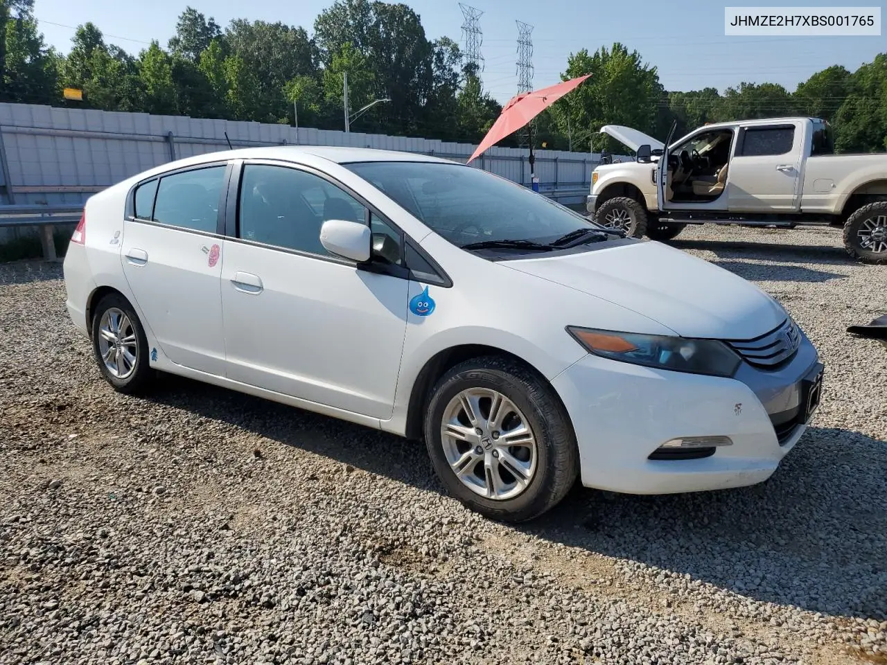 2011 Honda Insight Ex VIN: JHMZE2H7XBS001765 Lot: 62264925