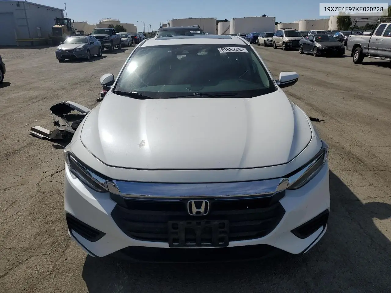 2019 Honda Insight Touring VIN: 19XZE4F97KE020228 Lot: 51865335