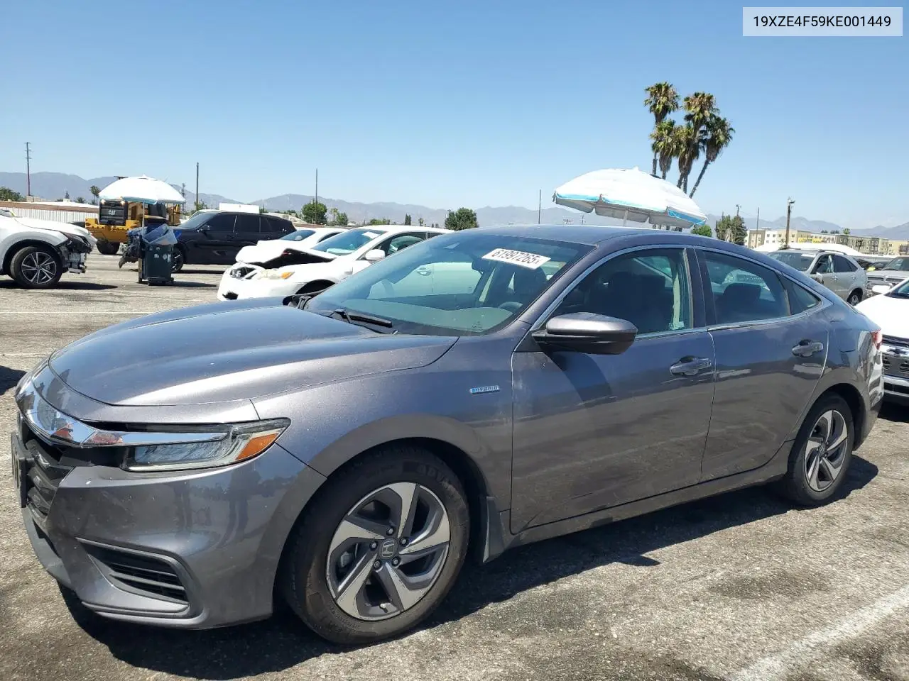 2019 Honda Insight Ex VIN: 19XZE4F59KE001449 Lot: 61997265