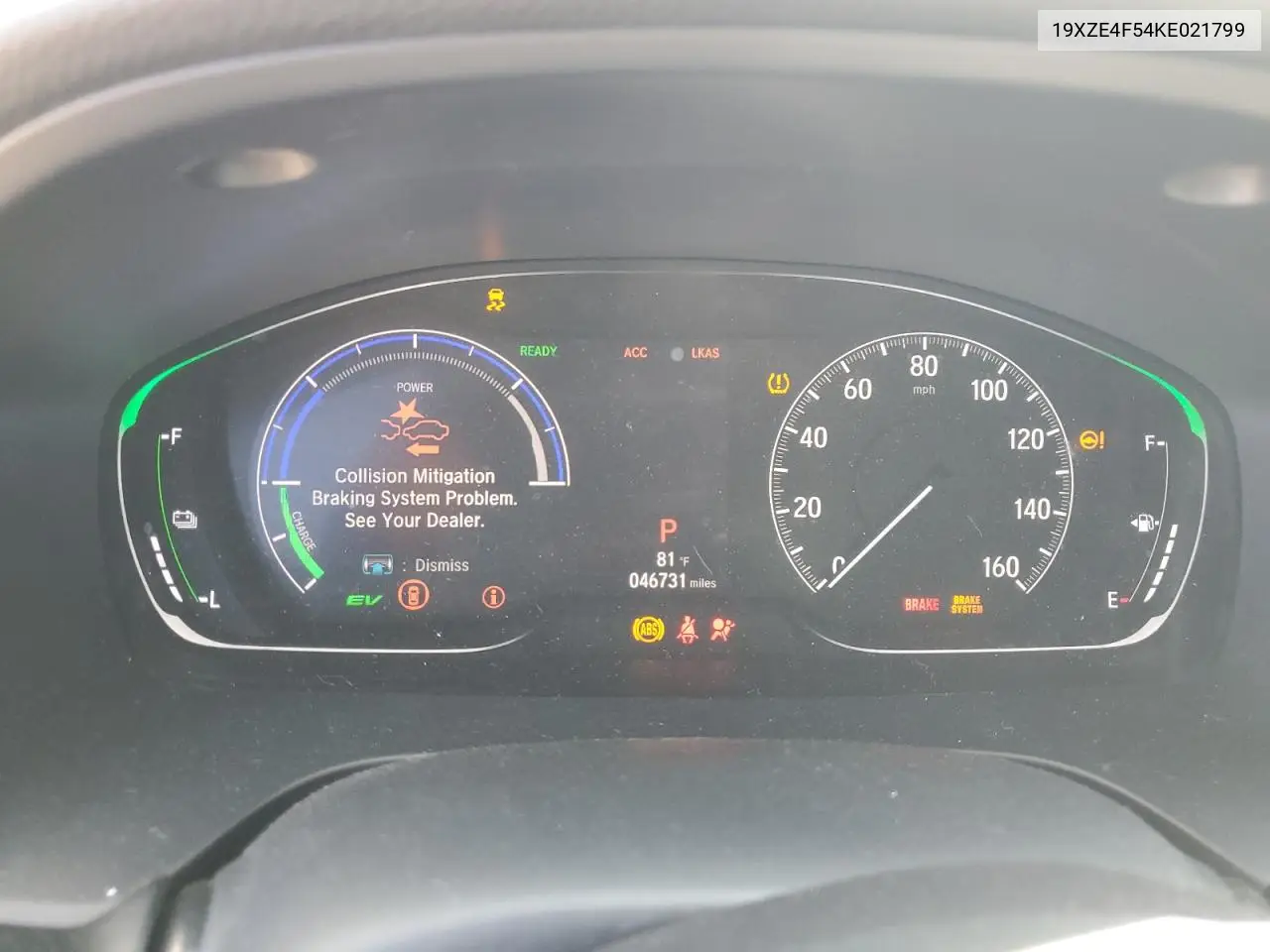 2019 Honda Insight Ex VIN: 19XZE4F54KE021799 Lot: 62747265