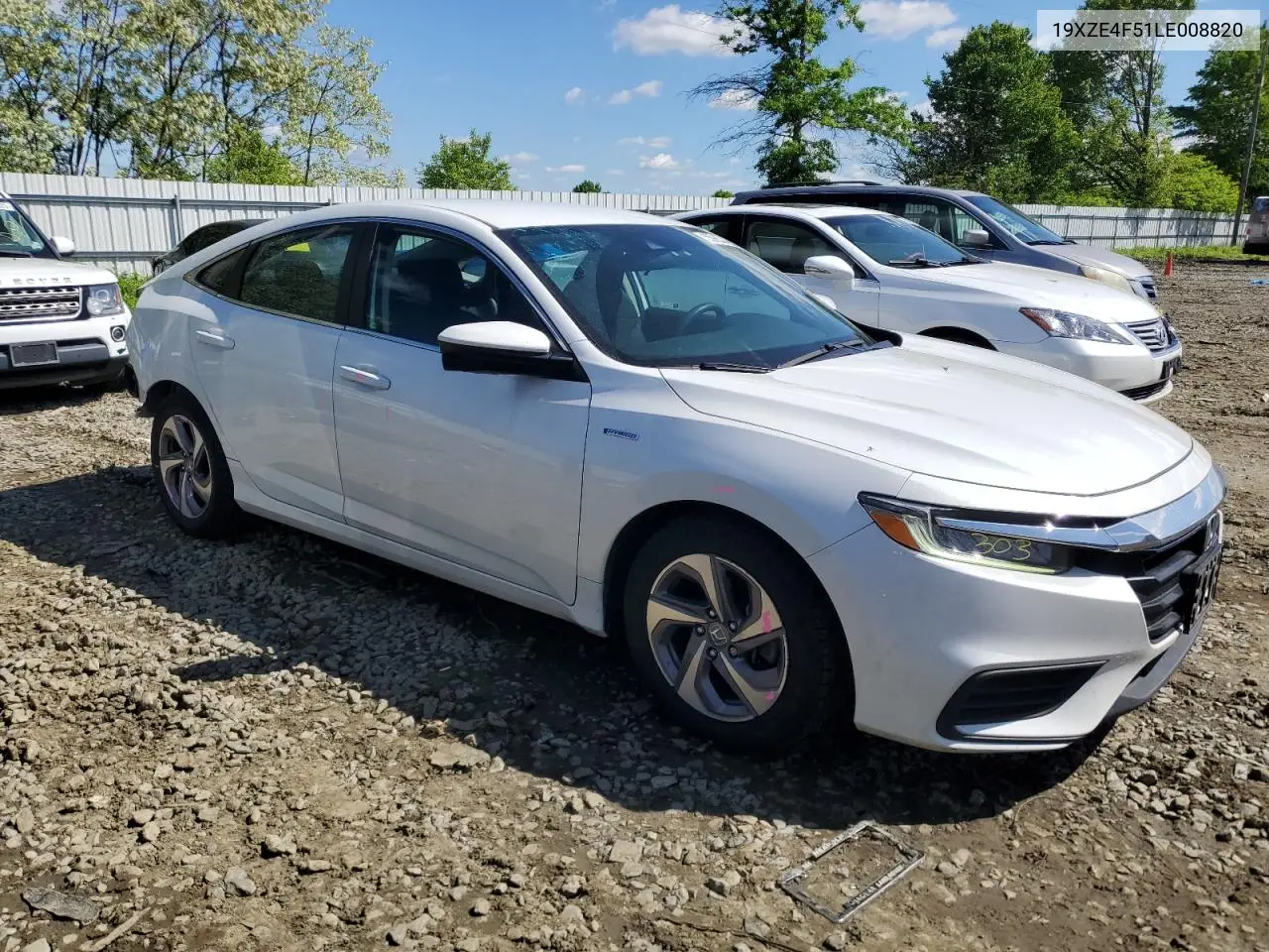 2020 Honda Insight Ex VIN: 19XZE4F51LE008820 Lot: 55983345